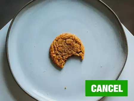 Cookie-Darstellung Keks auf Teller mit Cancel